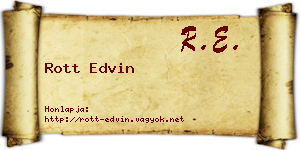Rott Edvin névjegykártya